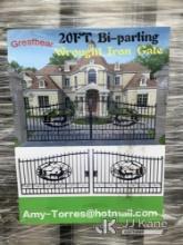 (South Beloit, IL) 1 Set of 2023 Greatbear 20ft Bi-Parting Wrought Iron Gate with Deer Artwork (New/