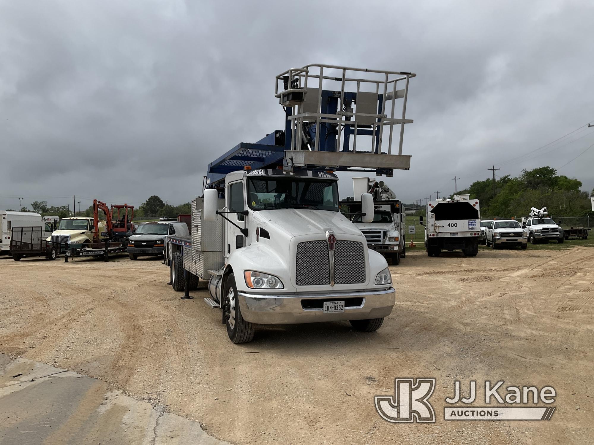(Houston, TX) Skyhoist RX87, Hydraulic Truck Crane rear mounted on 2019 Kenworth T370 Flatbed Truck