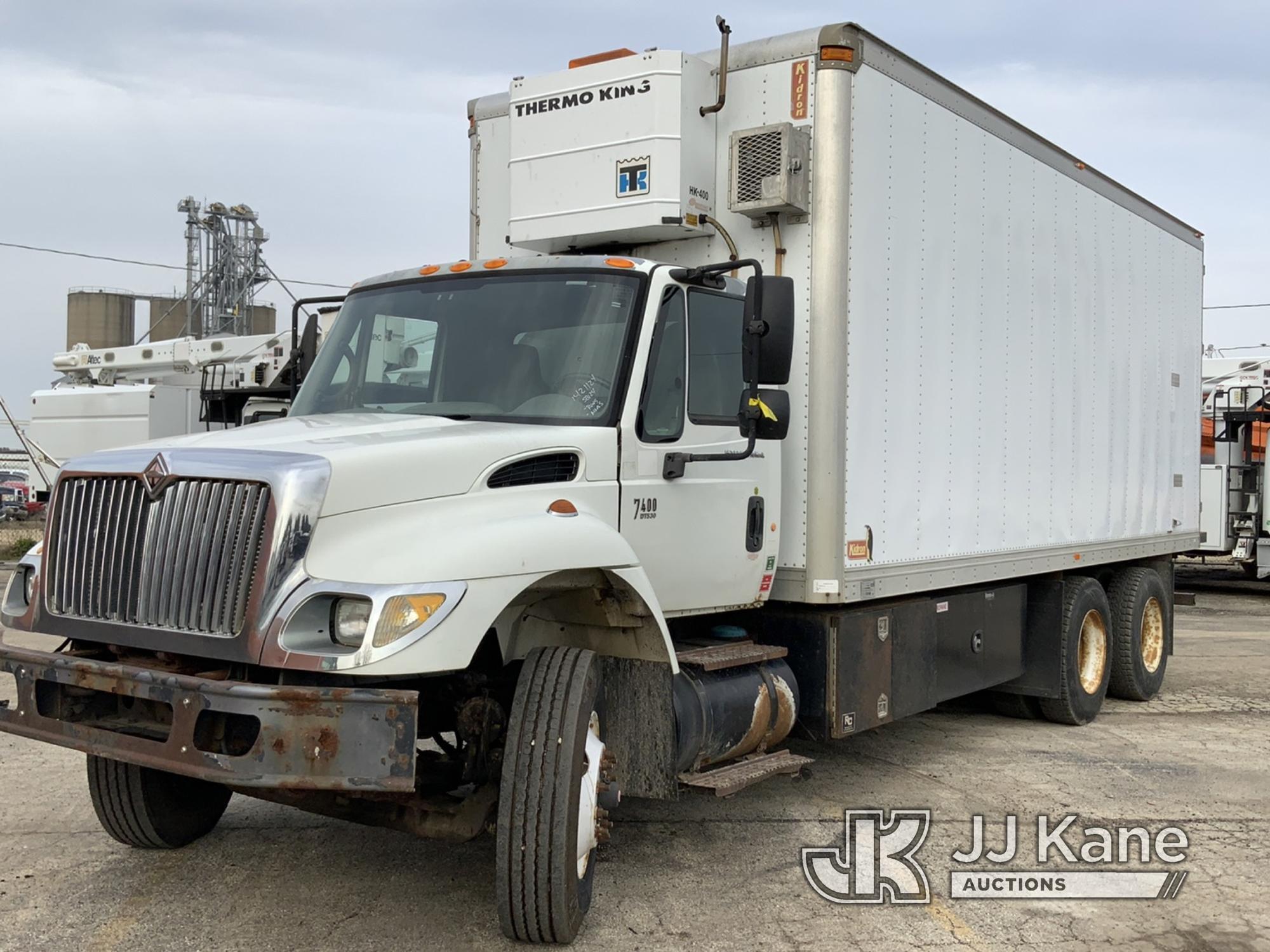 (South Beloit, IL) 2004 International 7400 T/A Van Body Truck, Stairs & Benches NOT Included Runs, M