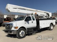 Altec AA55E, Bucket Truck rear mounted on 2009 Ford F750 Utility Truck Runs, Moves) (Upper does not 
