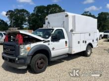 2012 Ford F550 Enclosed High-Top Service Truck Starts With Jump, Will Not Run Without Jump Boxes, En
