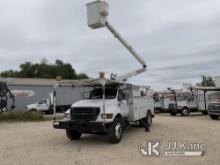 HiRanger 5FC-55, Bucket Truck mounted behind cab on 2002 Ford F750 Utility Truck Runs and Moves, Upp