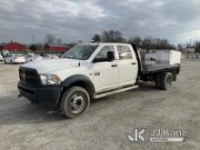 (Hawk Point, MO) 2012 Dodge Ram 5500 4x4 Crew-Cab Flatbed Truck Runs & Moves) (Service 4WD Light On