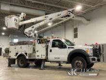 Altec AT48M, Articulating & Telescopic Material Handling Bucket Truck center mounted on 2015 Ford F5