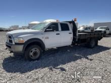 2011 Dodge RAM 5500HD Crew-Cab Flatbed Truck Runs and Moves, Body/Paint Damage