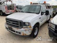(San Antonio, TX) 2002 Ford F250 Service Truck Runs & Does Not Move) (Battery Dead and Unit Cuts Off