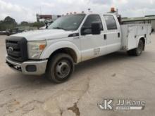 2012 Ford F350 Crew-Cab Service Truck Runs & Moves) (Minor Body Damage On Passenger-Side Front Cabin