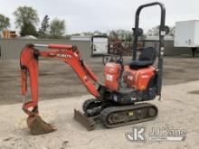 2019 Kubota K-008 Mini Hydraulic Excavator Runs, Moves, Operates) (Console Plastic Is Broken