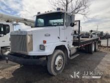(Kansas City, MO) 1990 WhiteGMC ACL T/A Flatbed Truck Non-Running, Condition Unknown) (Slow To Crank