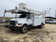 HiRanger 5FC-55, Bucket Truck mounted behind cab on 2002 Ford F750 Utility Truck Not Running, Igniti