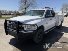 (Kansas City, MO) 2018 Dodge RAM 3500HD 4x4 Crew-Cab Service Truck Runs & Moves, In Limp Mode, Check