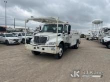 2005 International 4400 Utility Truck Runs & Moves, Upper Removed, Hydraulic Lines Capped, Outrigger
