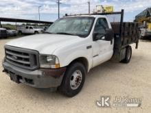 2003 Ford F350 Flatbed Truck Runs and Moves)  (Liftgate Operates, No Radio