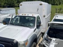 2012 Ford F550 Enclosed High-Top Service Truck Not Running, Condition Unknown, Dead Batteries, Has P