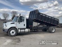 (South Beloit, IL) 2009 International Durastar 4300 Dump Flatbed Truck Runs, Moves & Dump Operates,