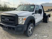 (Tipton, MO) 2015 Ford F550 4x4 Extended-Cab Flatbed Truck Runs and Moves, Check Engine Light On. Pe