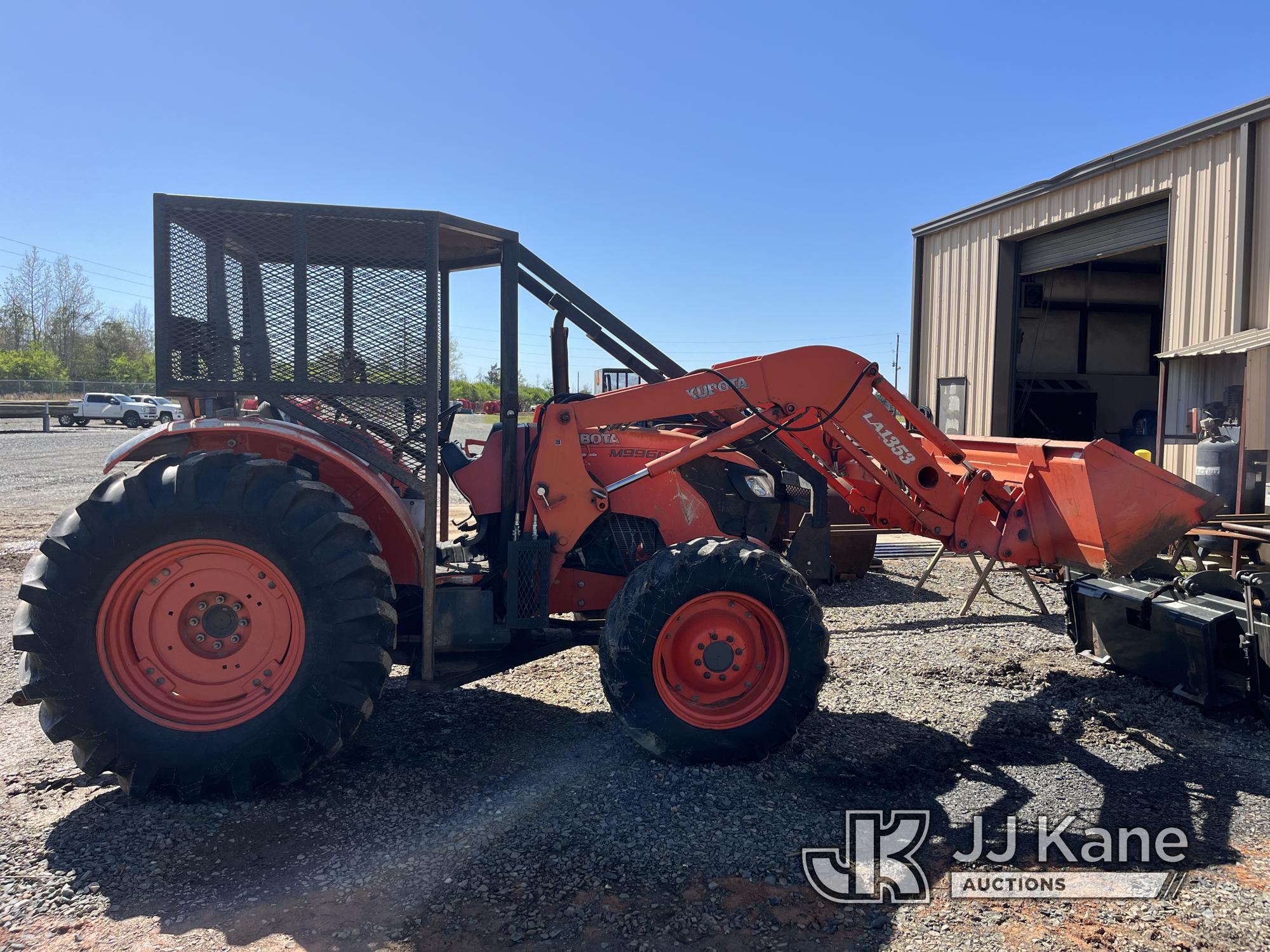 (Homer, LA) Kubota M9960 Utility Tractor Runs & Moves) (Will Not Stay in Gear, Condition Unknown, Mi