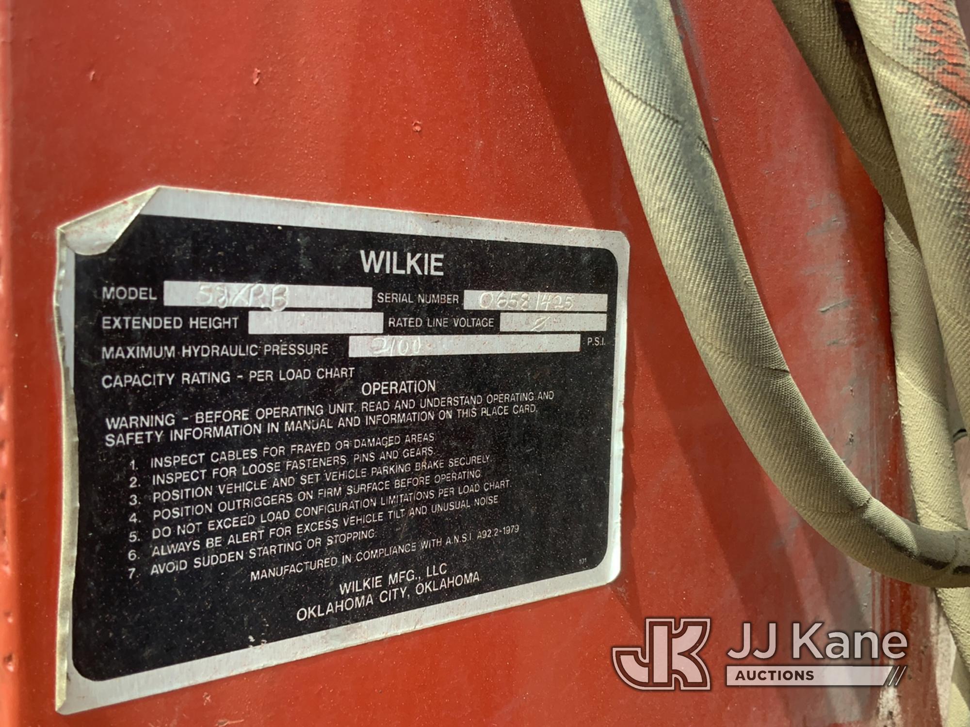 (Hutchinson, KS) Willkie 58RXB, Telescopic Non-Insulated Sign Crane/Platform Lift rear mounted on 20