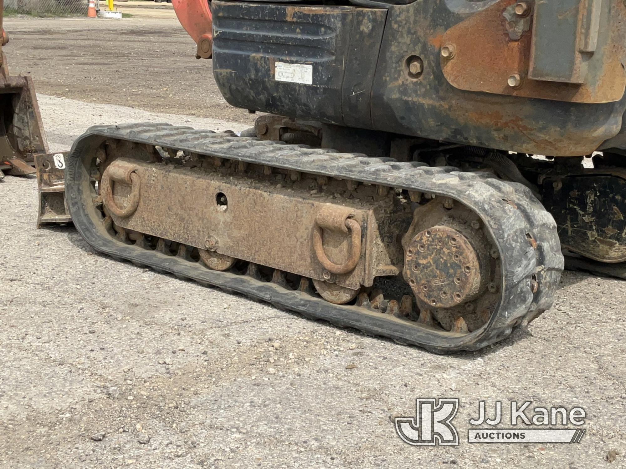 (South Beloit, IL) 2015 Kubota K-008 Mini Hydraulic Excavator Runs, Moves, Operates) (Jump To Start,