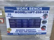 2024 Steelman 10ft Work Bench with 25 Drawers (New/Unused) (Blue) NOTE: This unit is being sold AS I