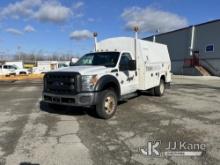 2016 Ford F450 Enclosed High-Top Service Truck Runs & Moves, Passenger Side Mirror Housing Damage, S