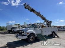 Terex Commander 4047, Digger Derrick rear mounted on 2011 Ford F750 Utility Truck Runs & Moves, Body