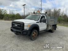 2012 Ford F450 4x4 Flatbed Truck Runs & Moves