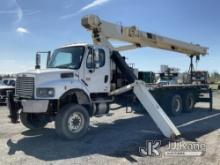 National 800D, Hydraulic Truck Crane mounted behind cab on 2007 Freightliner M2 106 6X6 Flatbed Truc