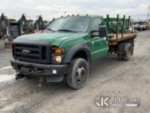 2008 Ford F550 4x4 Flatbed/Service Truck Runs & Moves, Body & Rust Damage, Bad Brakes, Must Tow