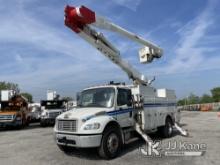 Altec AM55, Over-Center Material Handling Bucket Truck rear mounted on 2010 Freightliner M2 Utility 