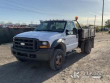 2005 Ford F550 Flatbed Truck Runs, Moves, Rust