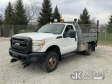 2012 Ford F350 4x4 Flatbed Truck Runs) (Will Not Move, Bad Transmission
