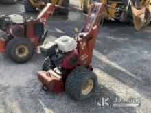 2001 Ditch Witch 100SX Walk-Behind Cable Plow Not Running, Damaged, Missing Parts, Condition Unknown