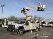 Altec AT40S, Articulating & Telescopic Material Handling Platform Truck mounted behind cab on 2015 F