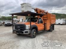 Versalift SST40EIH, Articulating & Telescopic Bucket mounted behind cab on 2015 Ford F550 4x4 Chippe