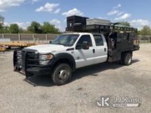2016 Ford F550 4x4 Crew-Cab Flatbed Truck Runs & Moves, Body & Rust Damage, Check Engine Light On