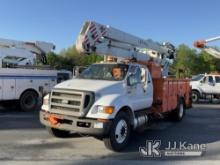 Lift-All LOM-50-1S, Material Handling Bucket Truck rear mounted on 2009 Ford F750 Extended-Cab Utili