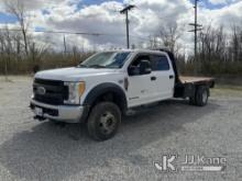 2017 Ford F550 4x4 Crew-Cab Flatbed Truck Runs & Moves