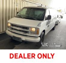 1999 Chevrolet Express G3500 Extended Cargo Van Runs & Moves, Paint Damage, Check Engine Light On