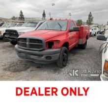 2010 Dodge RAM 3500 Service Truck Not Running, Front End Wrecked, Check Engine Light On, ABS Light O