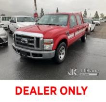 2008 Ford F-350 SD Crew-Cab Pickup Truck Runs & Moves, Missing Side Mirrors, Bad Charging System