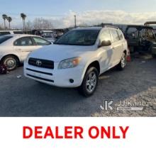 2008 TOYOTA RAV4 2WD SUV 4-Door Sport Utility Vehicle Cranks Does Not Start, Interior Stripped Of Pa
