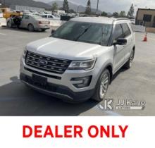 2016 Ford Explorer XLT Sport Utility Vehicle Runs & Moves, Paint Damage, Open Recall Remedy Not Yet 