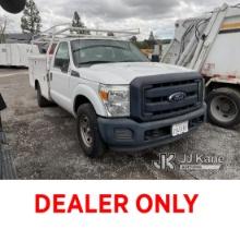 2016 Ford F350 Utility Truck Runs, Runs Rough, Transmission Shifter Disconnected