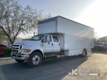 2010 Ford F650 Van Body Truck Runs & Moves, Must Be Registered Out Of State Due To CA Registration P
