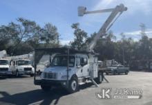 Altec LR7-56RM, Over-Center Bucket rear mounted on 2019 Freightliner M2 106 Crew-Cab Flatbed Truck R
