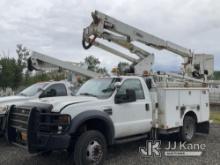 Altec AT37G, Articulating & Telescopic Bucket mounted behind cab on 2009 Ford F550 4x4 Utility Truck