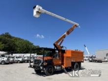 Altec LR756, Over-Center Bucket Truck mounted behind cab on 2015 Ford F750 Chipper Dump Truck Runs, 