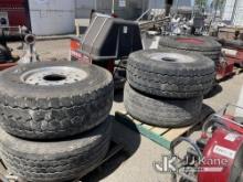 (3) Pallets with Semi Truck Tires (4) 425/65 R 22.5 (2) 445/65 R 22.5 NOTE: This unit is being sold 
