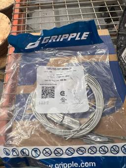 (2) SPOOLS OF  1/16” WIRE ROPE & (4) BOXES (25EA) OF GRIPPLE 10‘ Y-TOGGLE KITS 1/4”-460MM